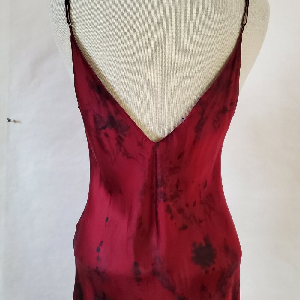 Dannijo long Silk Slip Dress lingerie chemise red pink black purple tie dyed M L - Picture 2 of 13